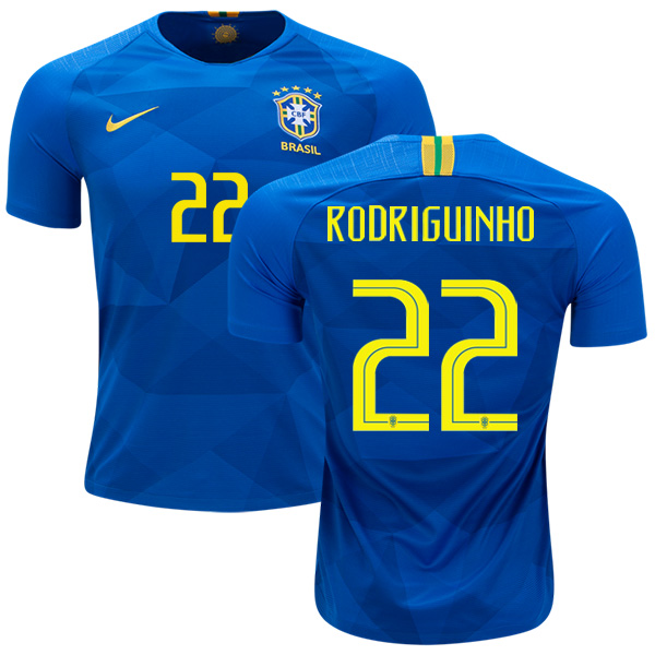 Brazil #22 Rodriguinho Away Soccer Country Jersey